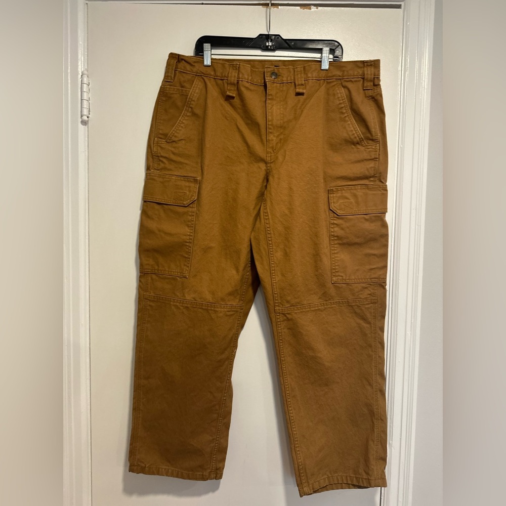 Brahma Men’s 40x30 Duck Brown Canvas Cargo Workwear Carpenter Work Pants.